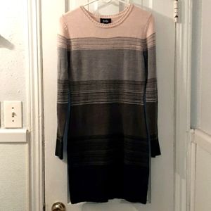 By & By Sweater Dress Medium Pink Gray & Black Bodycon